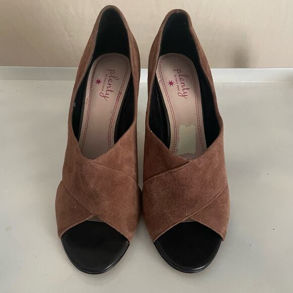 Plenty by Tracy Reese Dania Gazelle Suede OpenToe Heel. Size 37.5/7. - Picture 4 of 7